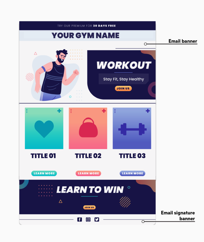 email image banner size
