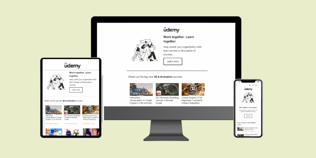 Udemy in all screen