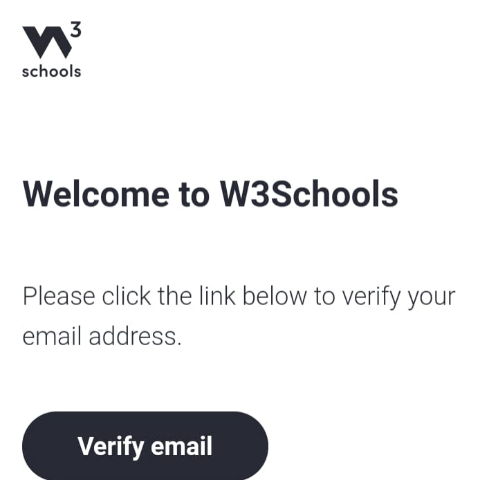 w3 welcome email verification page examples