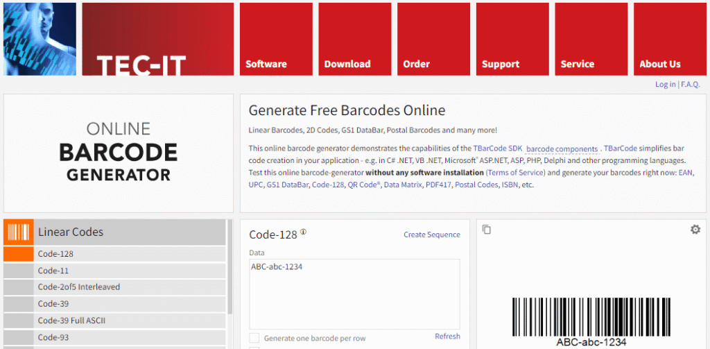 Tech IT barcode generater